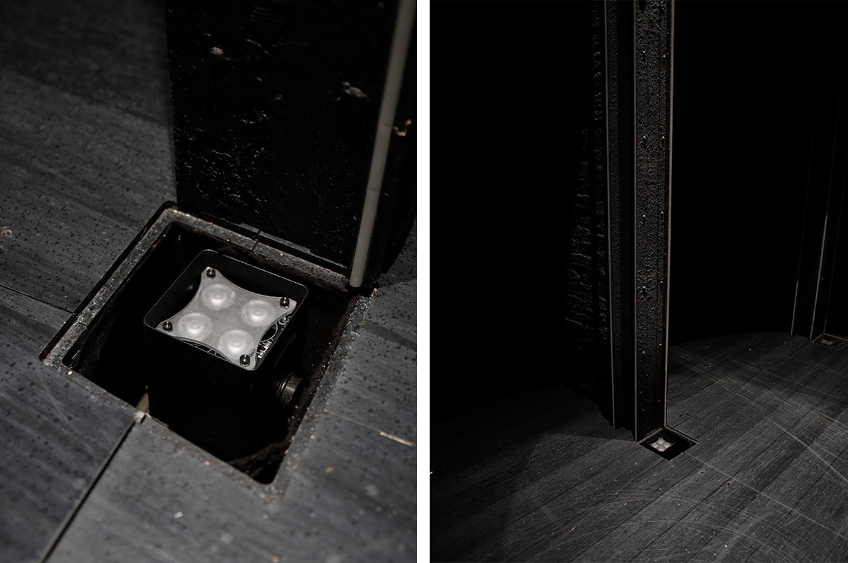 Rosco Miro Cube 2 4C installed below the stage surface.