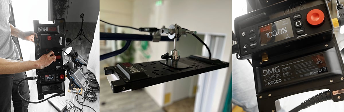 DMG MINI light used handheld and mounted on a Cardellini clamp.