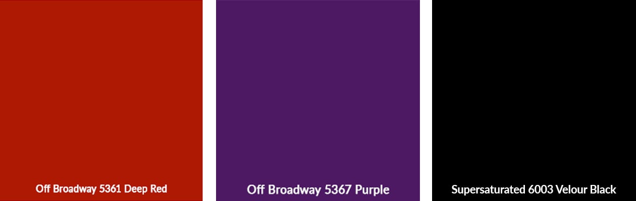 Rosco Scenic Paint color palette for creating gothic faux wallpaper.