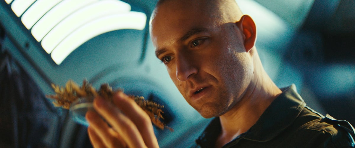 DMG Lighting fixtures create flattering light on the actor's face.