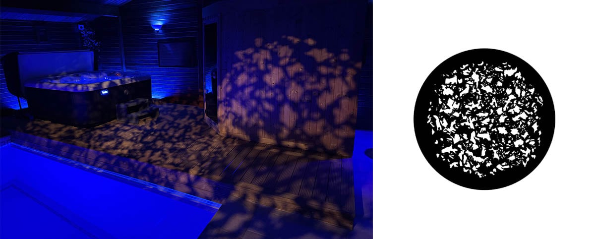 Image Spot HO project #77570  Sponged gobo effect onto the pool deck. 