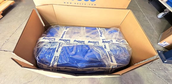 Rosco SoftDrop packed in a compact cardboard shipping box.