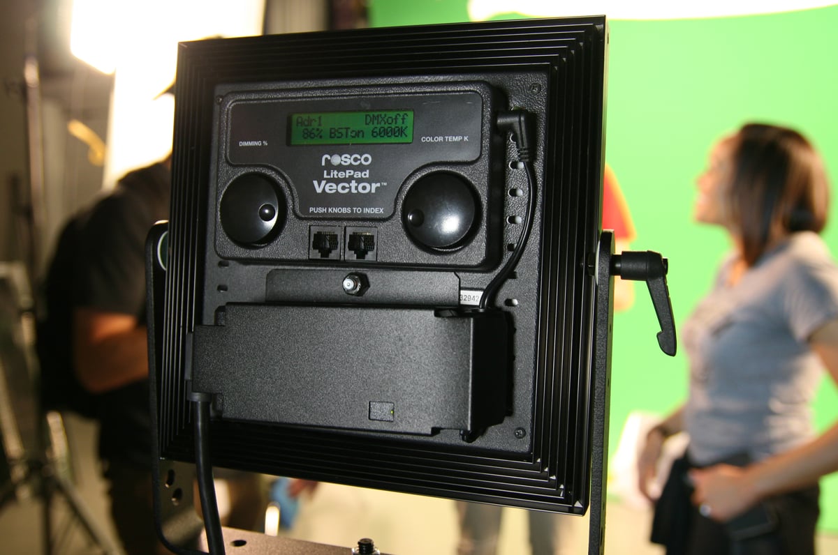 LitePad Vector working on a green screen set