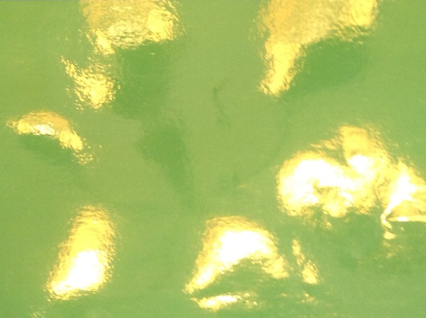 Glossy green hot spots