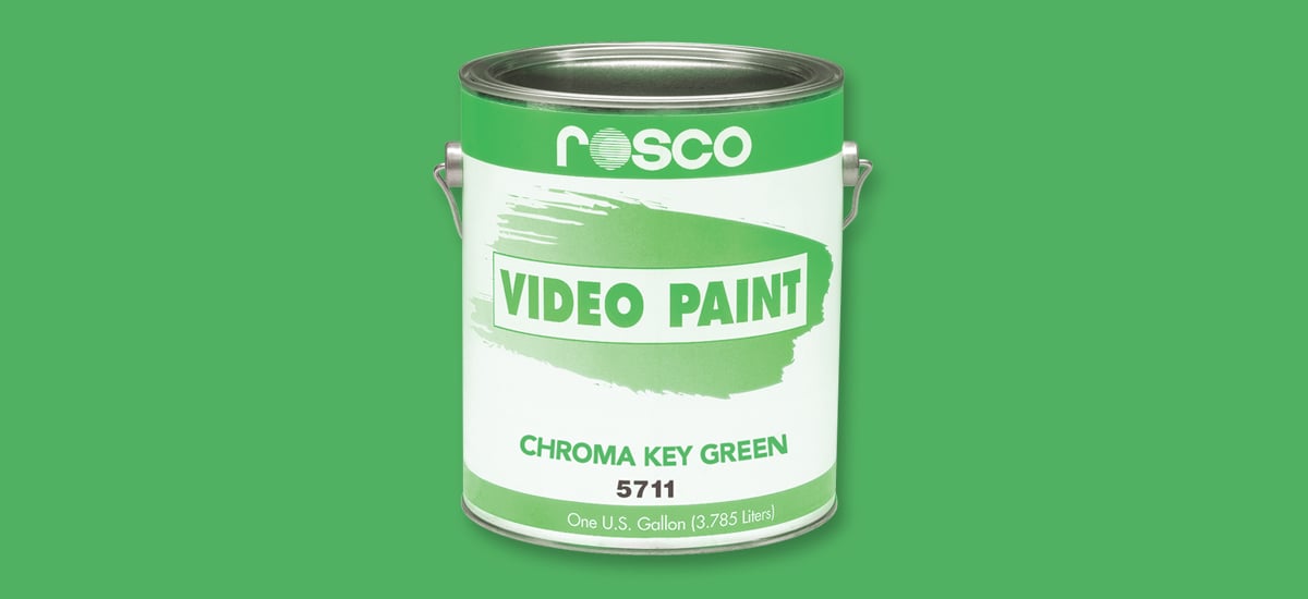 A can of Rosco's Chroma Key green video paint.