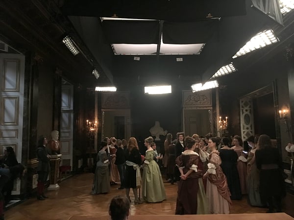 Rosco DMG SL1 SWITCH lights created the period lighting needed to illuminate the ballroom scenes for the 18th-century historical drama Versailles.