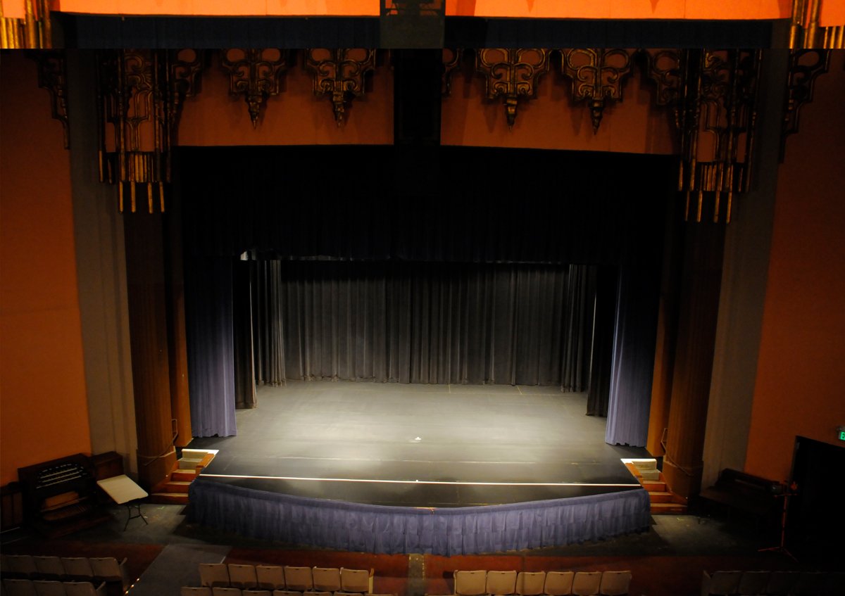 Stage floor painted with Tough Prime black.