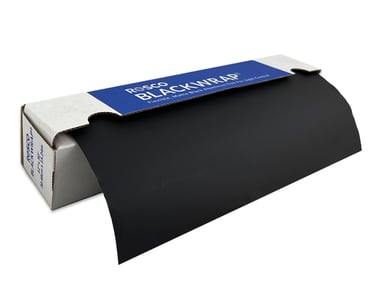 Rosco Blackwrap is available in 12”x50’, 24”x25’, 36”x25’ and 48”x25’ rolls.