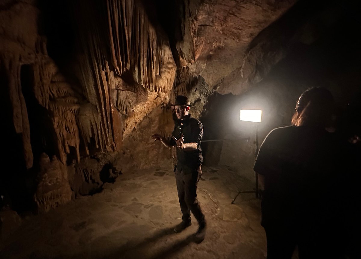 DMG MINI lights the cave interior for the shooting of a Western horror film The Vast Lonesome.
