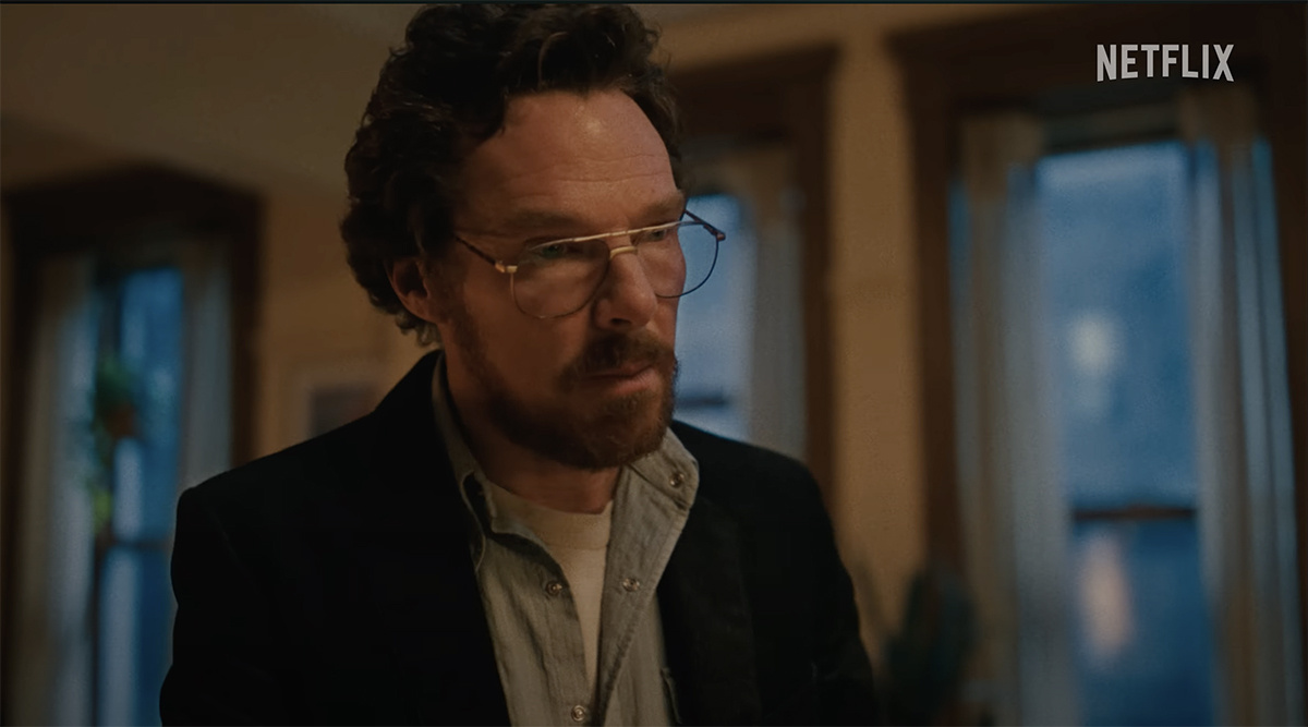 A Custom Day/Night Rosco SoftDrop creates the New York City background behind Vincent (played by Benedict Cumberbatch) on the Netflix series Eric. 