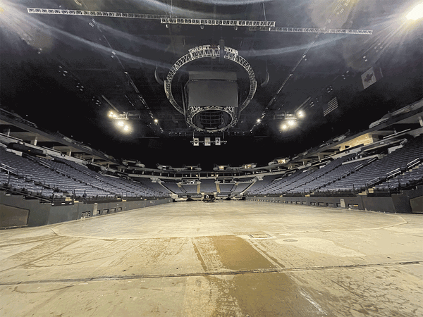Transforming An Arena Into A Rooftop Basketball Court With Rental Backdrops