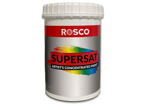 A jar of Rosco Supersat Scenic Paint.