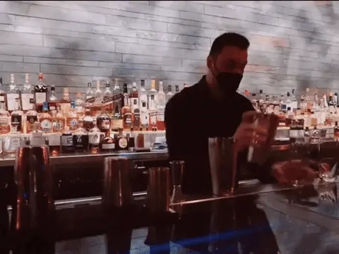 Rosco X-Effects creates a dynamic water effect behind the bar at Hakkasan.